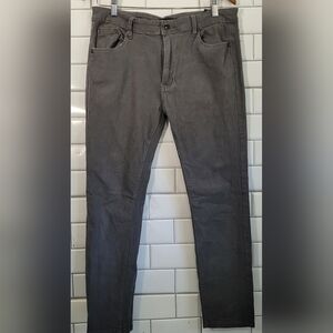 Reset Mens Gray Cotton Casual Pants Straight Leg Cotton Spandex Fabric Size 38x3